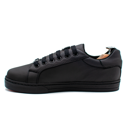 SNEAKER LISOS NEGROS EN PIEL GENUINA DE BECERRO ITALIANO - DOF902K