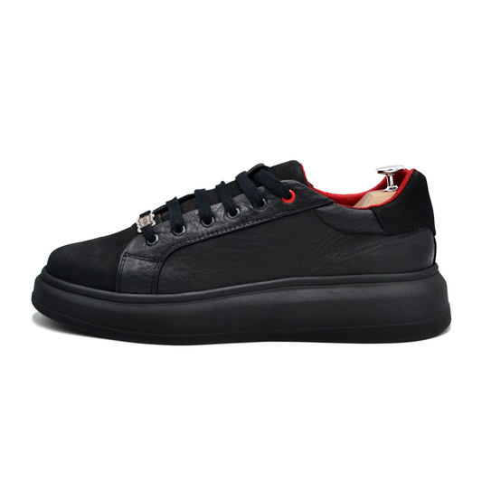 TENIS SNEAKER EN PIEL GENUINA DE BISONTE CON NOBUCK - TEJ129