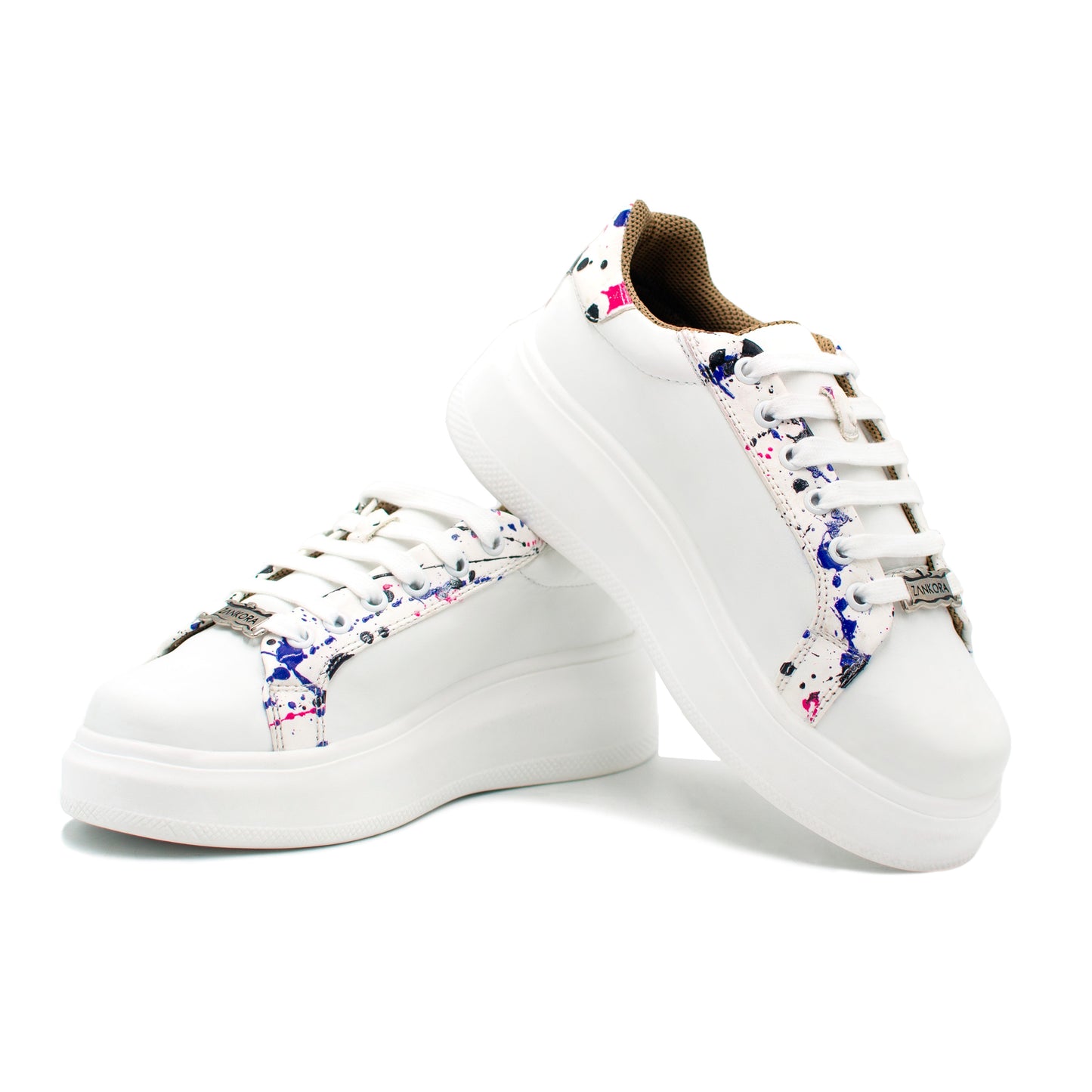 TENIS SNEAKER EN PIEL GENUINA DE BECERRO ITALIANO COLORES PASTEL - POW023