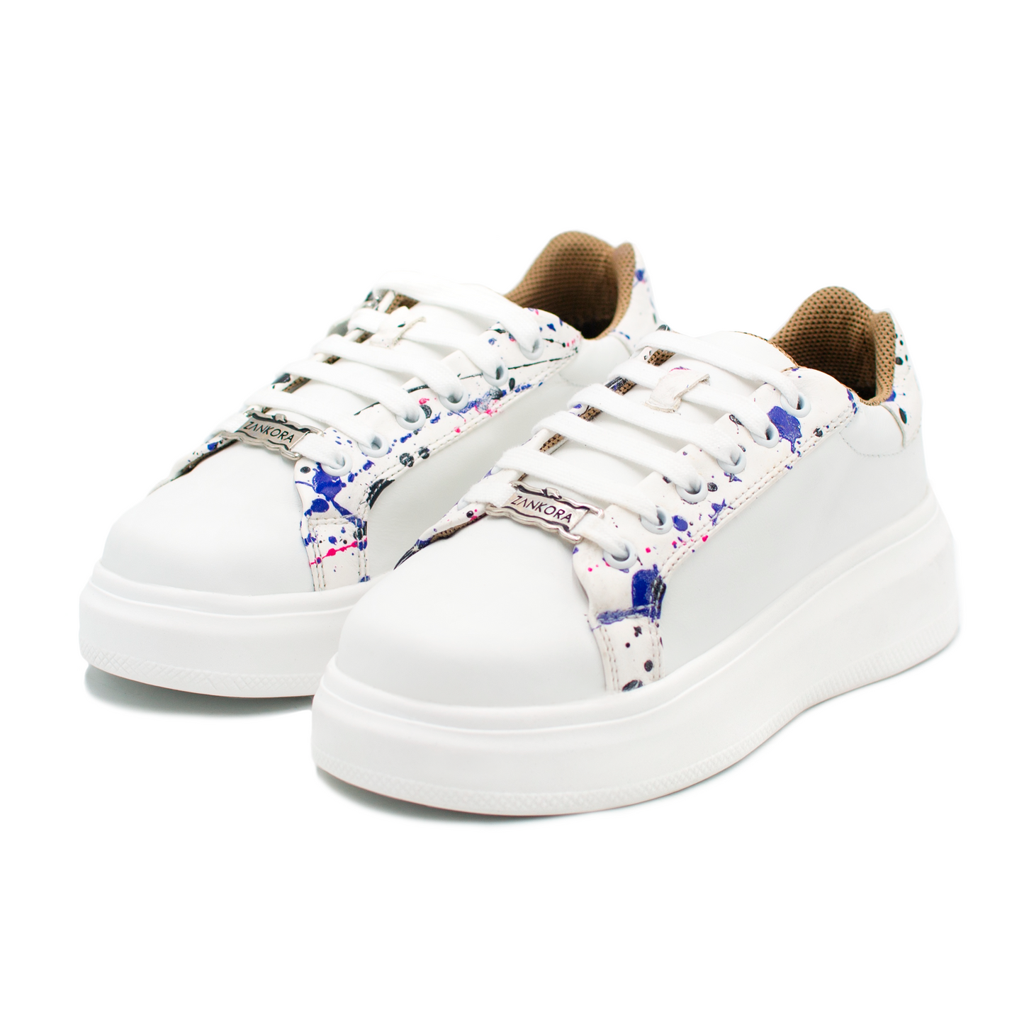 TENIS SNEAKER EN PIEL GENUINA DE BECERRO ITALIANO COLORES PASTEL - POW023