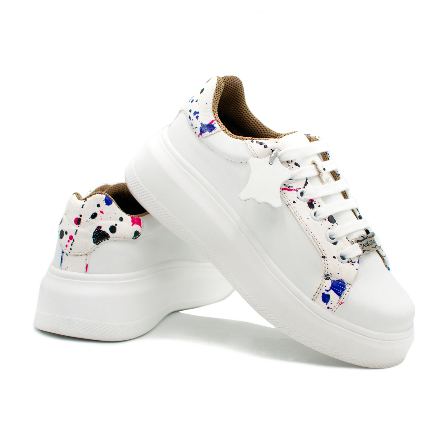 TENIS SNEAKER EN PIEL GENUINA DE BECERRO ITALIANO COLORES PASTEL - POW023