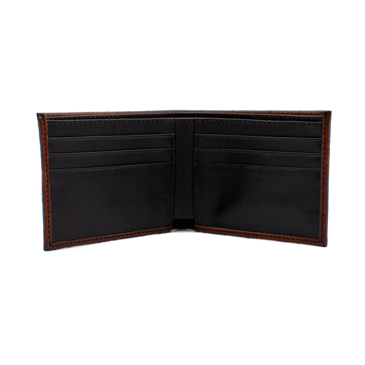 CARTERA EN PIEL GRABADA EN GRANO DE AVESTRUZ - HI0302