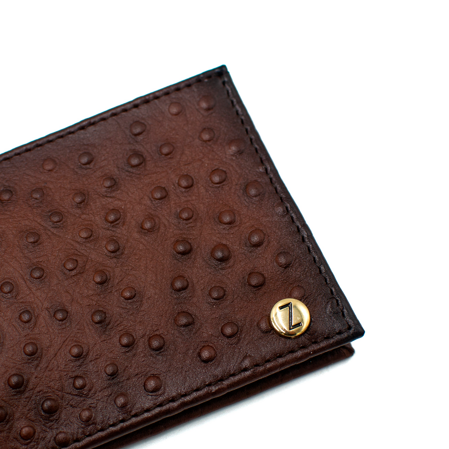 CARTERA EN PIEL GRABADA EN GRANO DE AVESTRUZ - HI0302