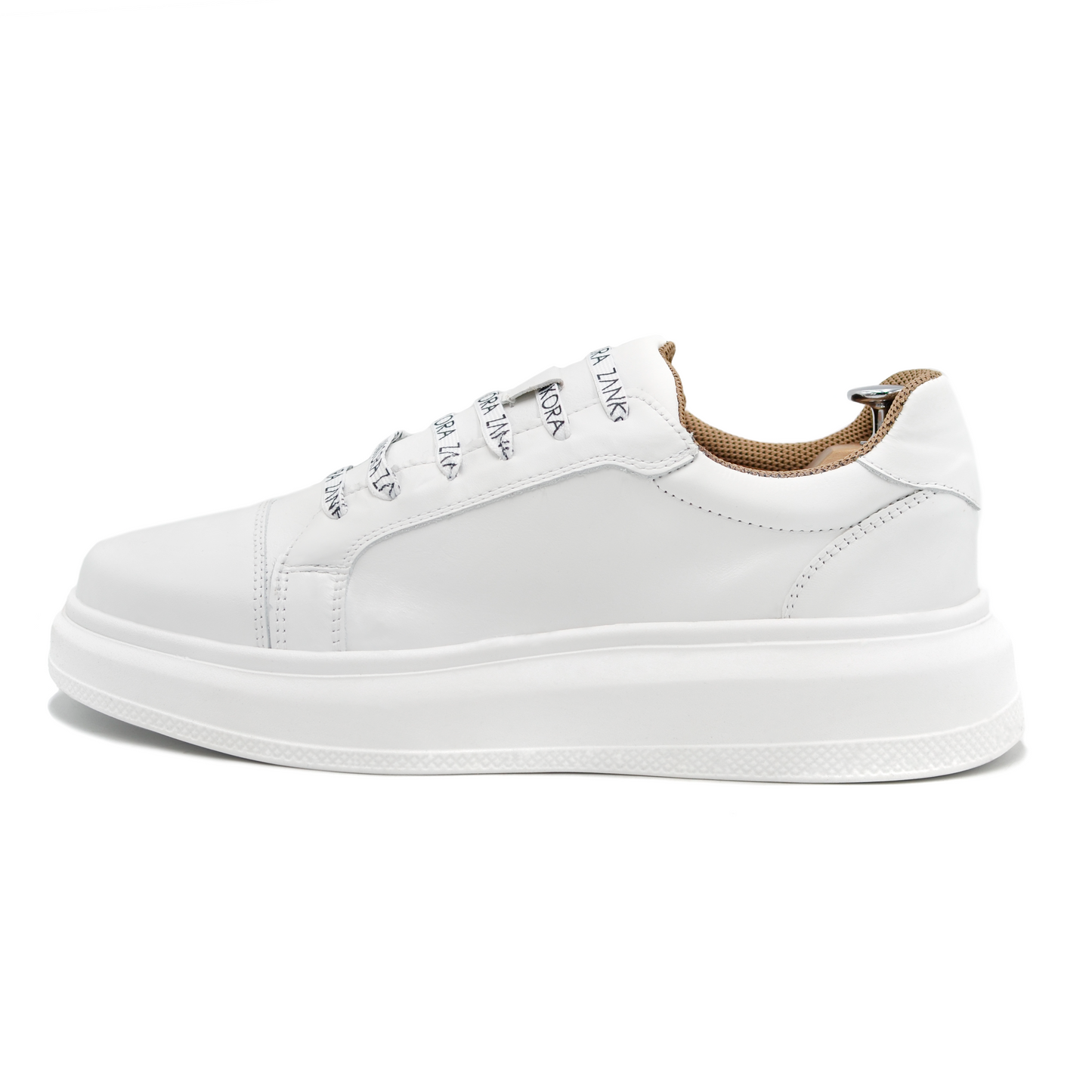 TENIS SNEAKER  ZANKORA MOD. LUCKY #1 NEGRO/BLANCO EN PIEL GENUINA DE VACUNO & TERNERA - DKS092