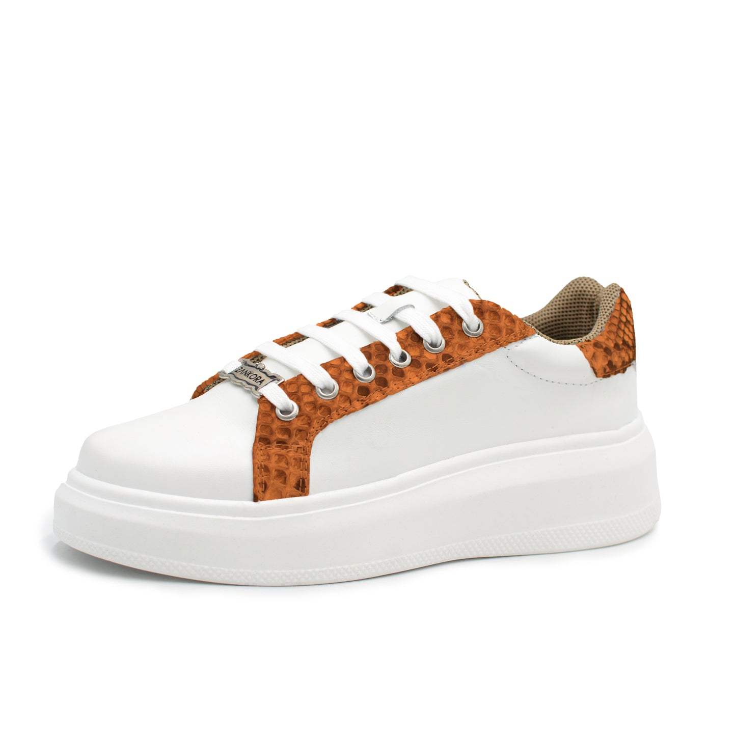TENIS SNEAKERS BECERRO BLANCO CON SERPIENTE PITON NATURAL / COLORES - SNP83G