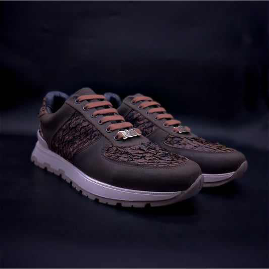 TENIS SNEAKERS - AMAZONAS RUNNER – NOBUCK CALFSKIN & PESCADO PIRARUCU - AMZ846K