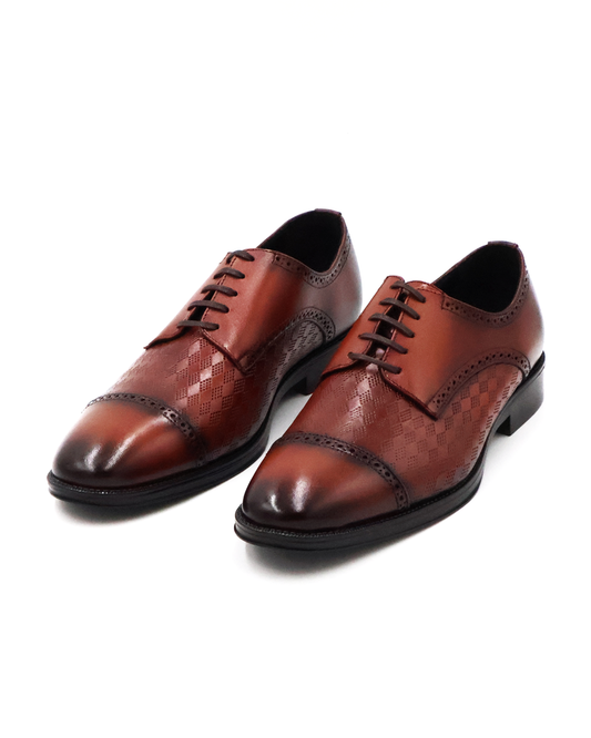 ZAPATO DE VESTIR CASUAL MARRÓN EN PIEL DE VACUNO (BECERRO) PARA HOMBRE