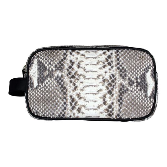 NECESER DE PIEL EXÓTICA DE PITÓN COLOR NATURAL CON BECERRO - WSO184Q