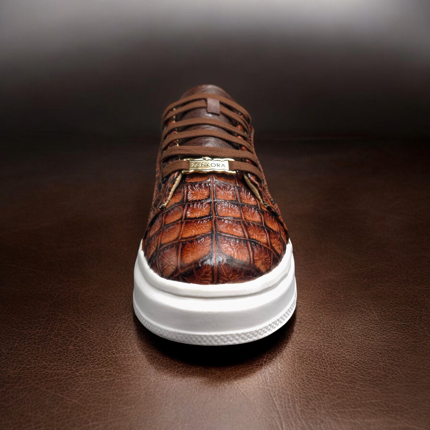 TENIS SNEAKERS MOD. RIVER - COCODRILO ARGENTINO, BISONTE Y GAMUZA CAFÉ RENOVADO 2.0 - ITEH8NK