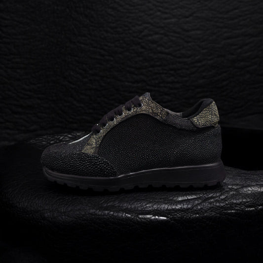 TENIS SNEAKERS DEPORTIVOS COMPLETAMENTE DE MANTARRAYA AUTÉNTICA Y ELEFANTE MOD. JAIRO 2.0 - ZKJG8G3G
