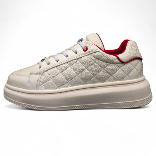 TENIS SNEAKERS ZANKORA CUERO NATUAL RESORTE BLANCO SPORT CAPITONADO ULTRA CONFORT - TNZ8JIH