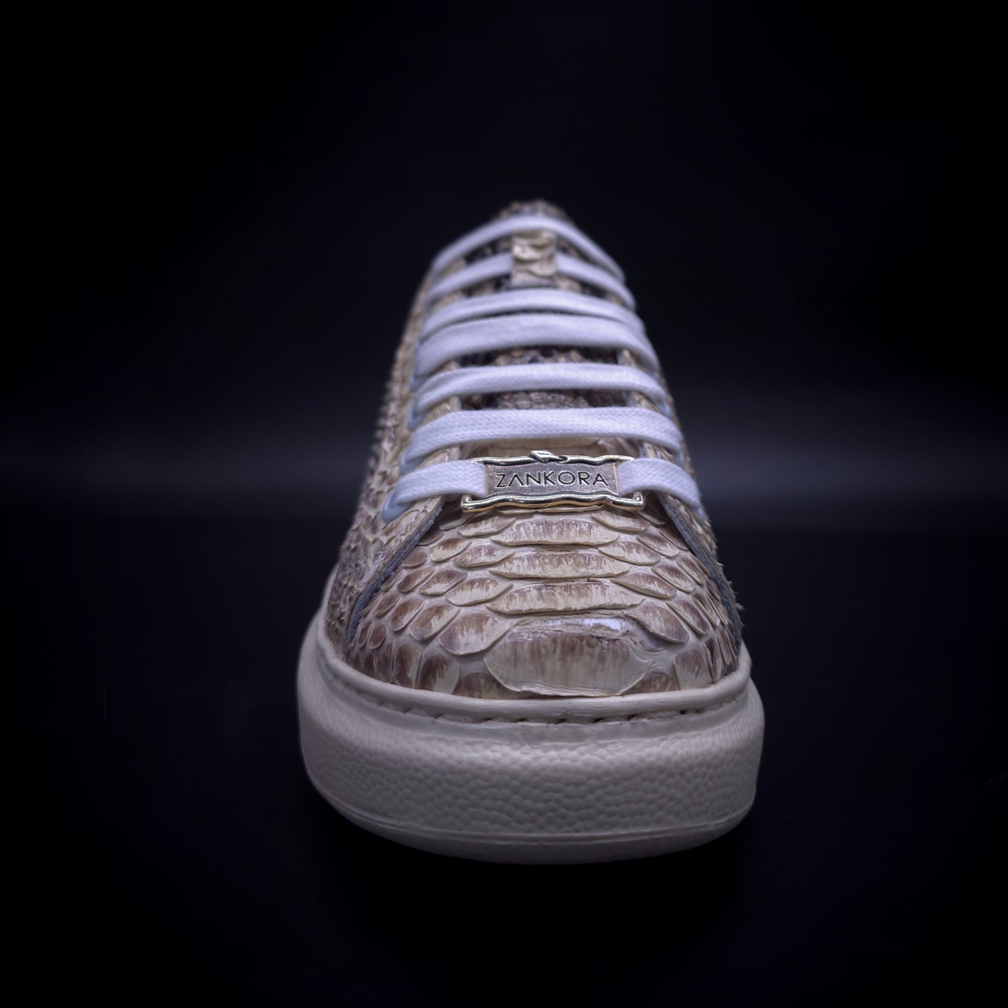 TENIS SNEAKERS PARA DAMA / SUELA TIPO PLATAFORMA MOD. ARIA NATURAL – COMPLETAMENTE DE SERPIENTE PITÓN - DMN936F