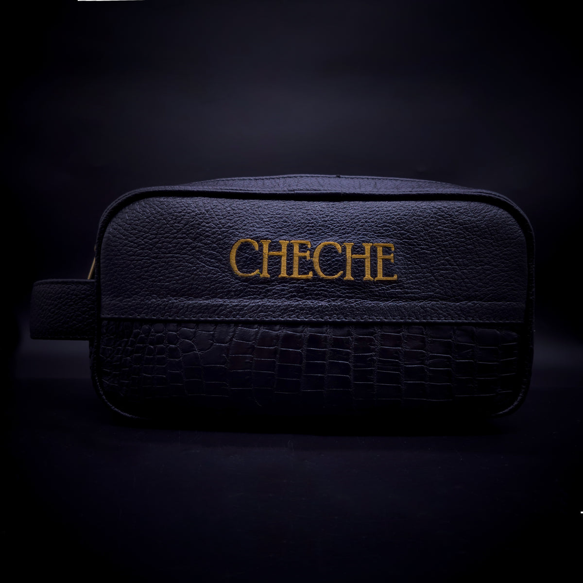 NECESER EJECUTIVO OVERLORD BESPOKE - CUERO VACUNO Y COCODRILO CON BORDADO PERSONALIZABLE - WSO356B