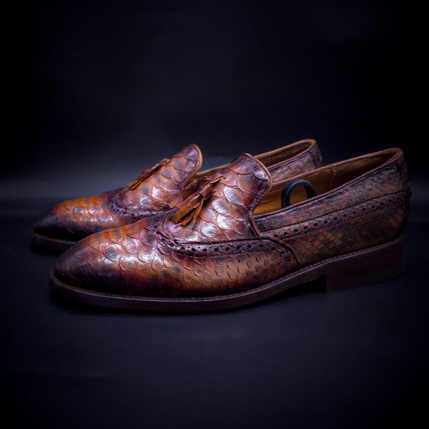 MOCASÍN TASSEL SIENA – PITÓN CHEDRÓN SFUMATO -PNT83YF