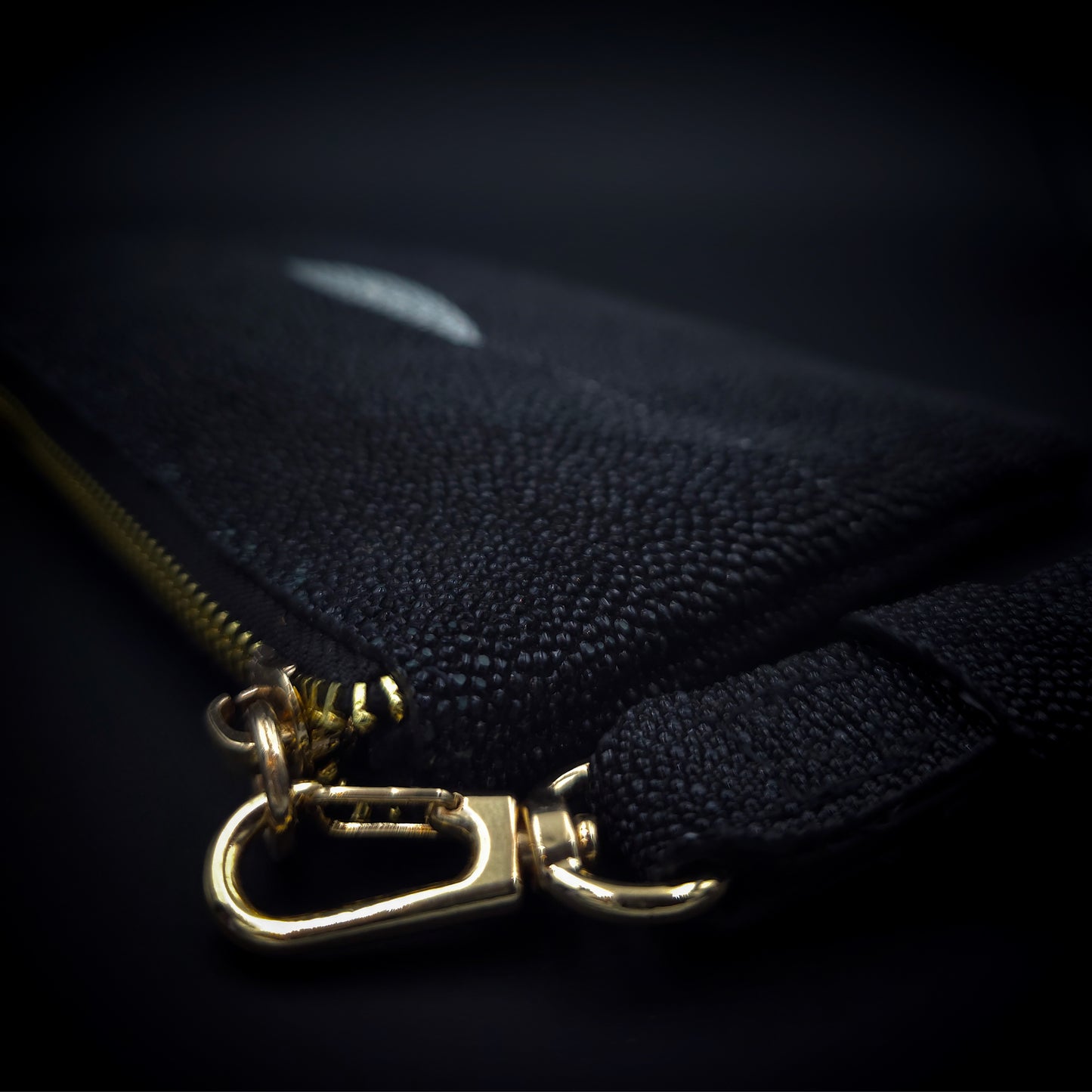 CLUTCH / MONEDERO DE MANO PARA DAMA - CAVIAR STELLAR – MANTARRAYA MACHO - CLH117P