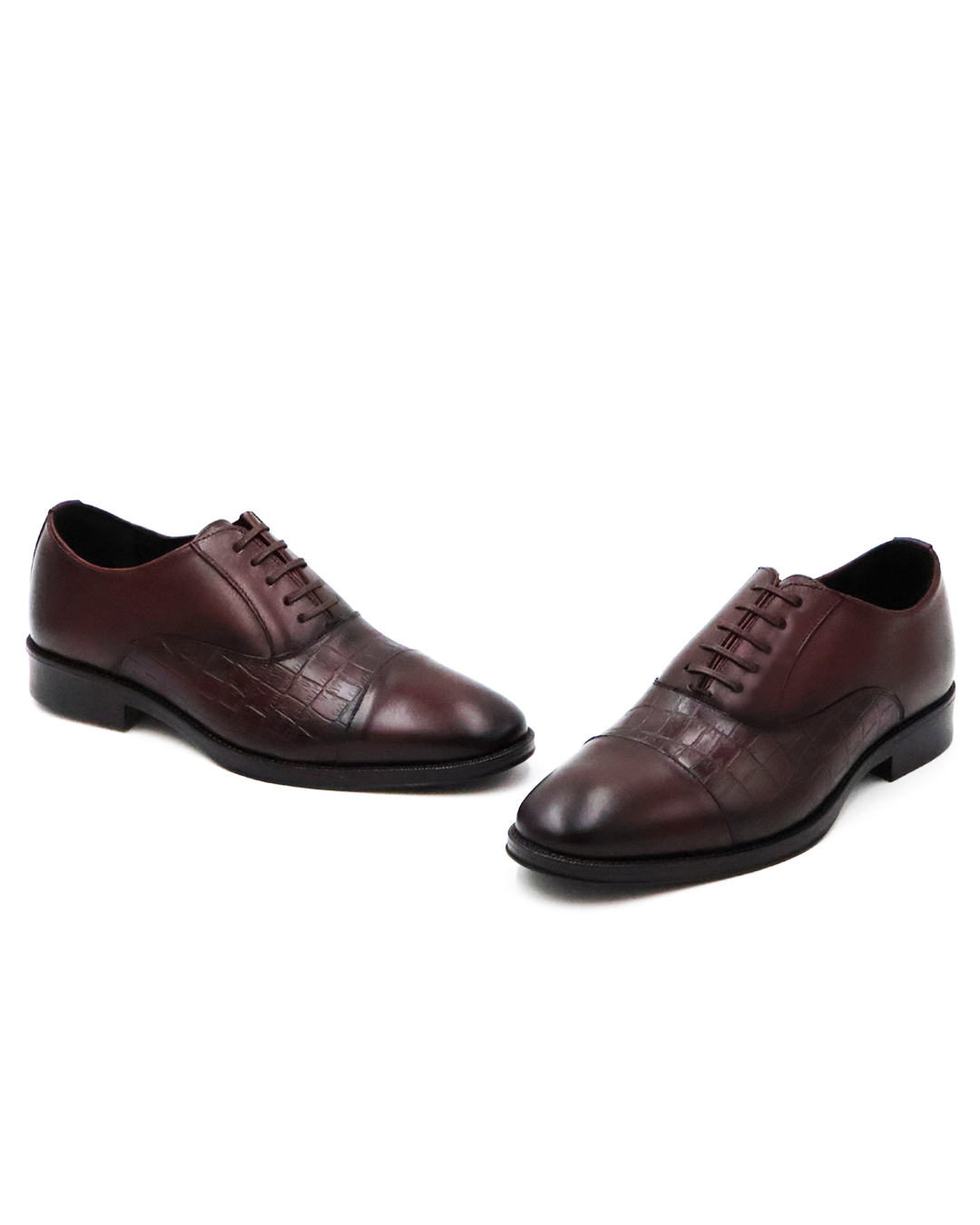 ZAPATO FORMAL CAFÉ EN PIEL DE BECERRO Y TERNERA