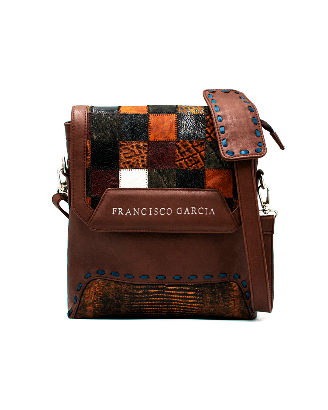 BANDOLERA LEATHER MIX SQUARE