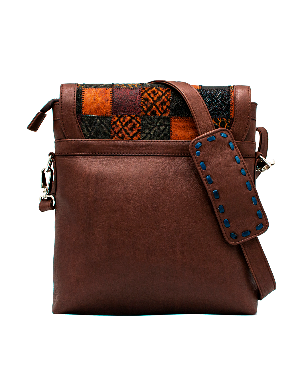 BANDOLERA LEATHER MIX SQUARE