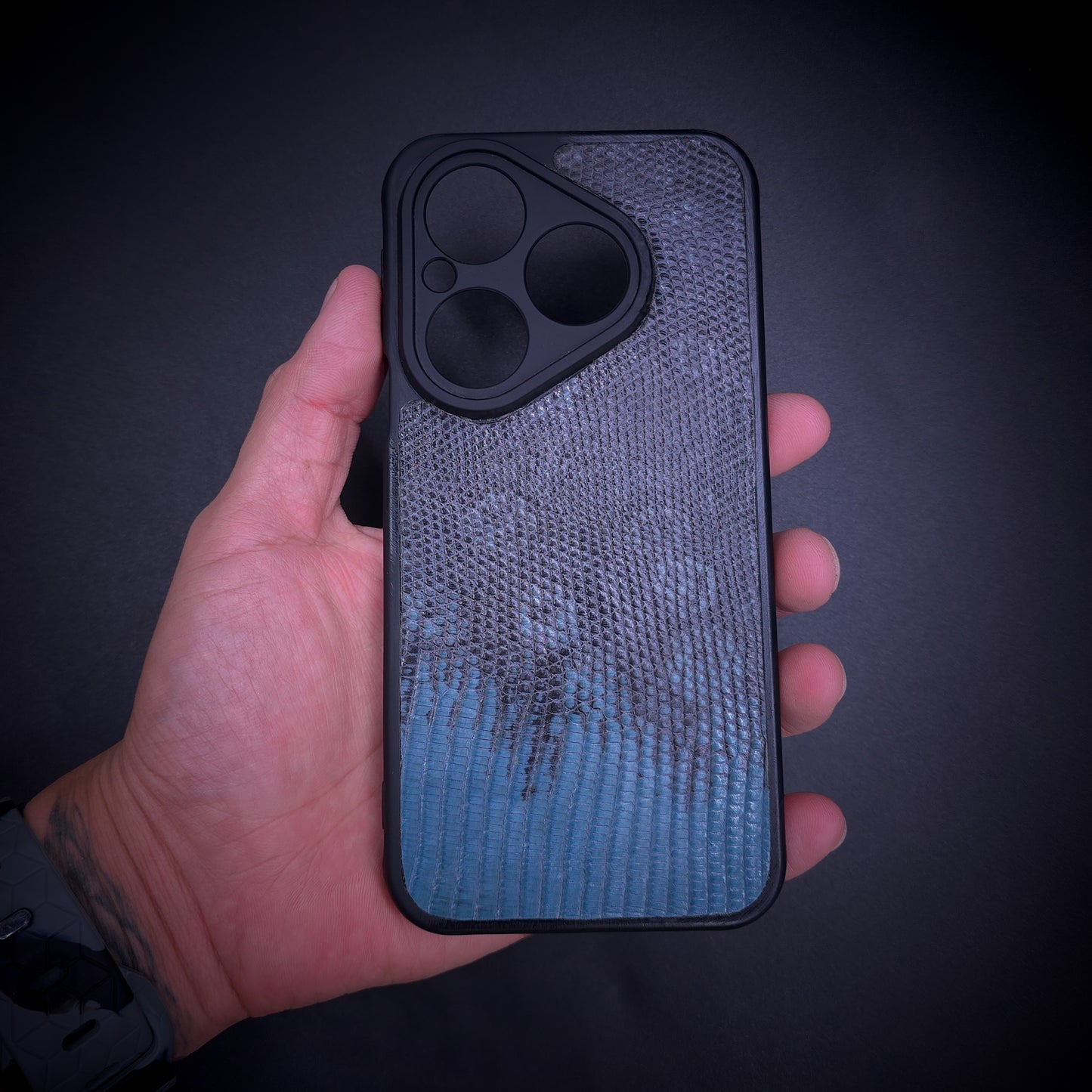 FUNDA / CASE / CARCASA COBALT RING CUSTOM – LIZARD GENUINO VARANUS SALVATOR - FLV129B