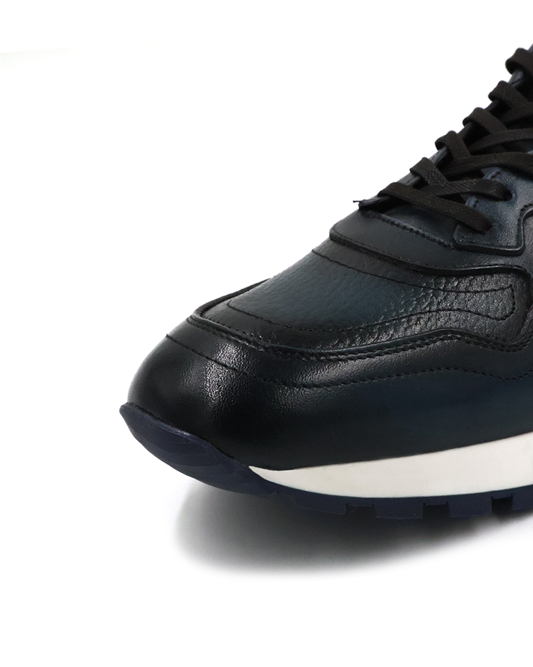 TENIS SNEAKERS CASUALES AZULES EN PIEL DE BECERRO Y TERNERA PARA HOMBRE