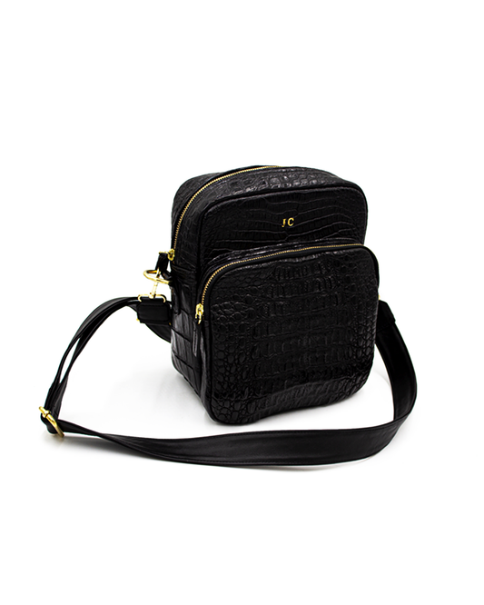 BANDOLERA CROCO FULL INSANE BLACK