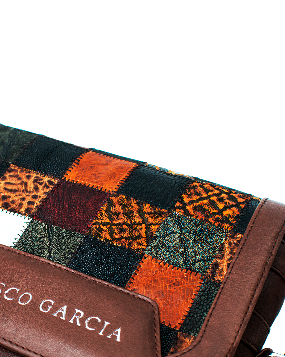 BANDOLERA LEATHER MIX SQUARE