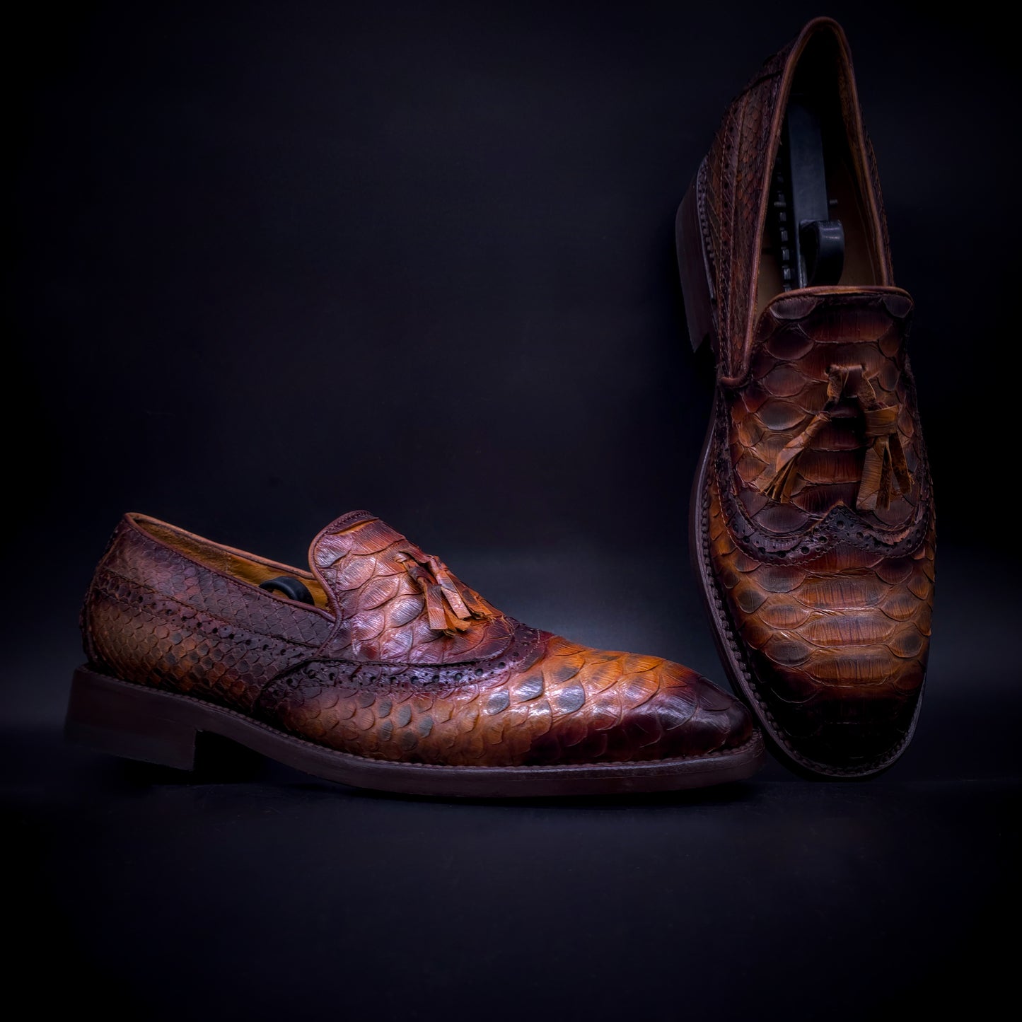 MOCASÍN TASSEL SIENA – PITÓN CHEDRÓN SFUMATO -PNT83YF