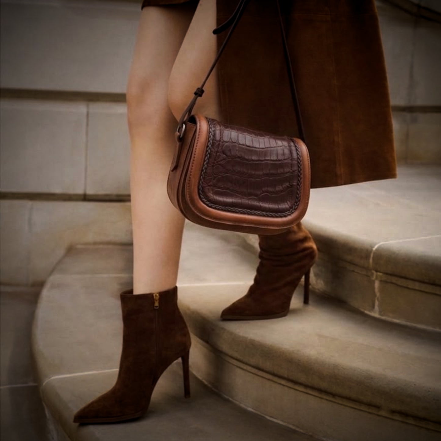 BOLSO CROSSBODY EQUESTRIAN SOVEREIGN – PIEL VACUNA GRASSO & LAGARTO