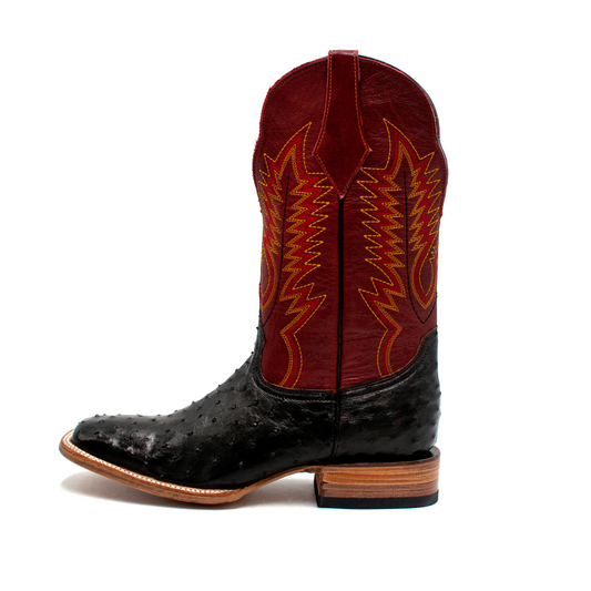 BOTAS VAQUERAS EN PIEL GENUINA EN GRANO DE AVESTRUZ - BDO102K