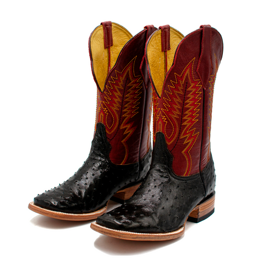 BOTAS VAQUERAS EN PIEL GENUINA EN GRANO DE AVESTRUZ - BDO102K