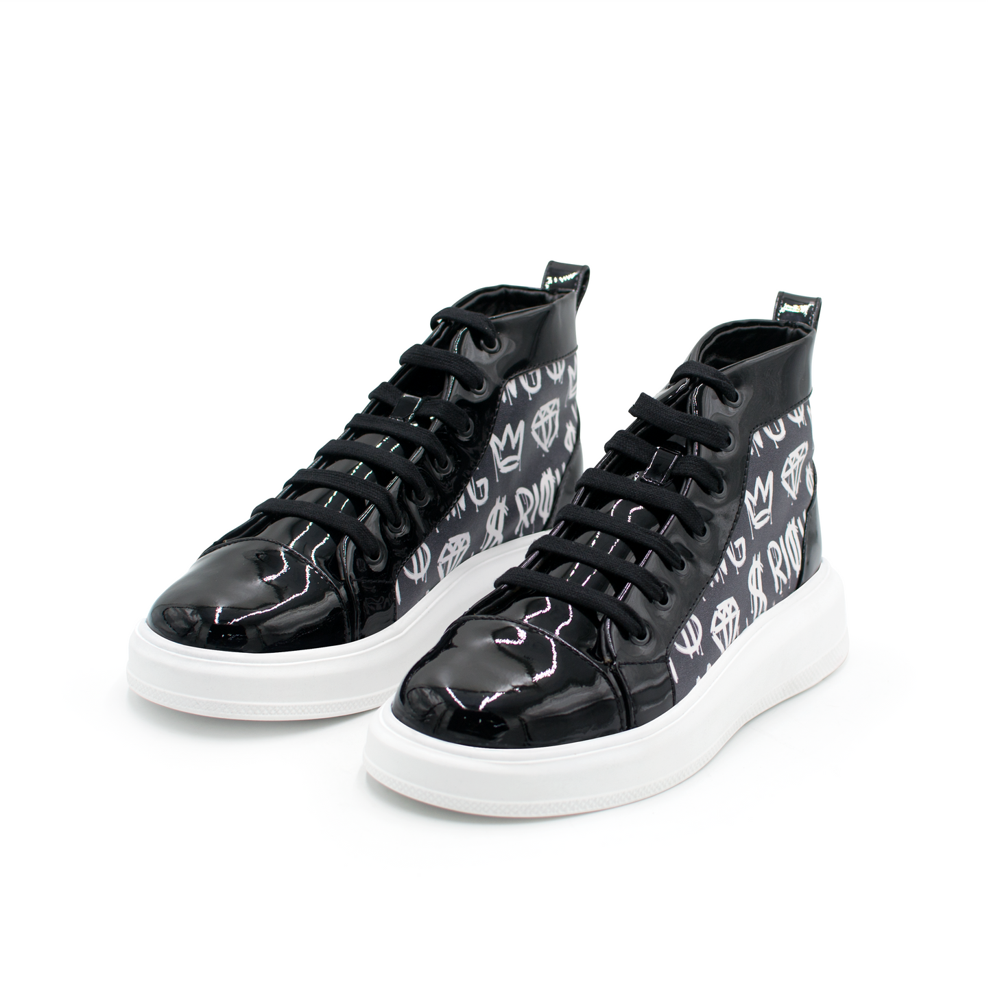 TENIS BOTIN DE PIEL CHAROL CON LATERALES "KING" - CH08GLK