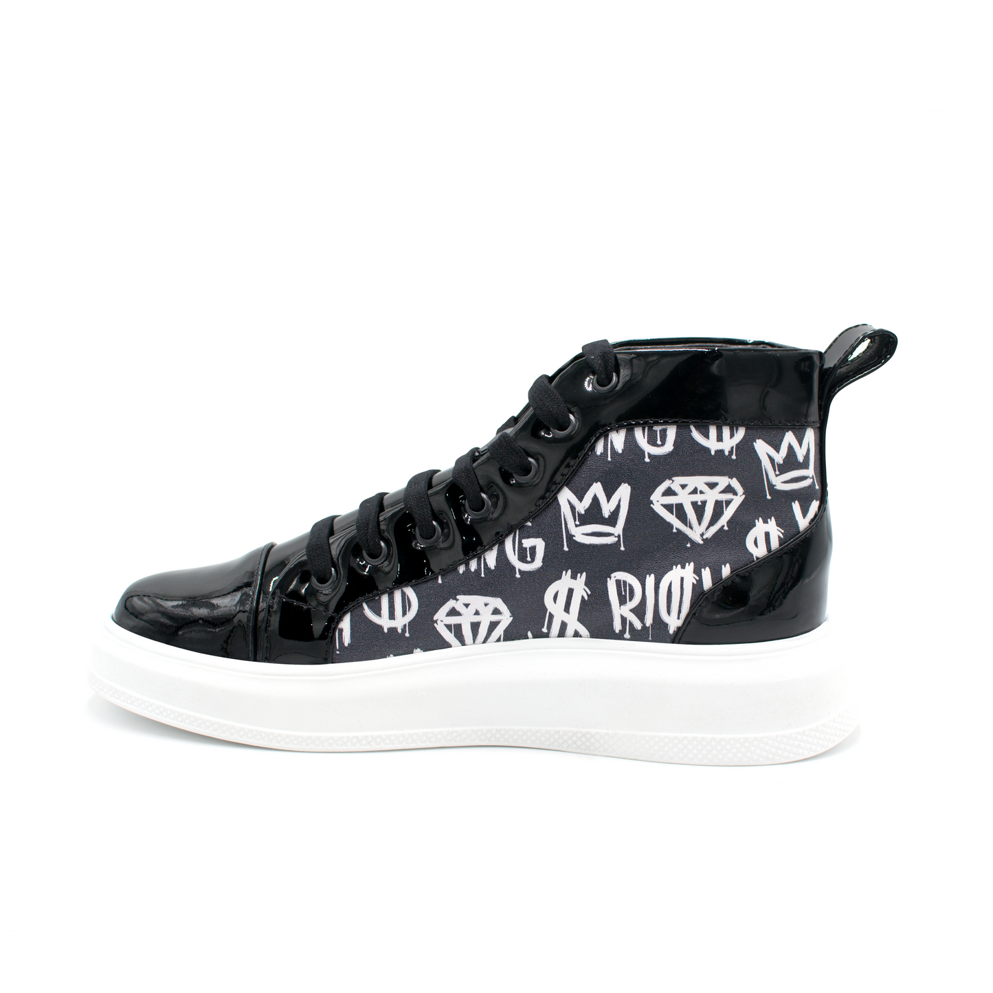 TENIS BOTIN DE PIEL CHAROL CON LATERALES "KING" - CH08GLK