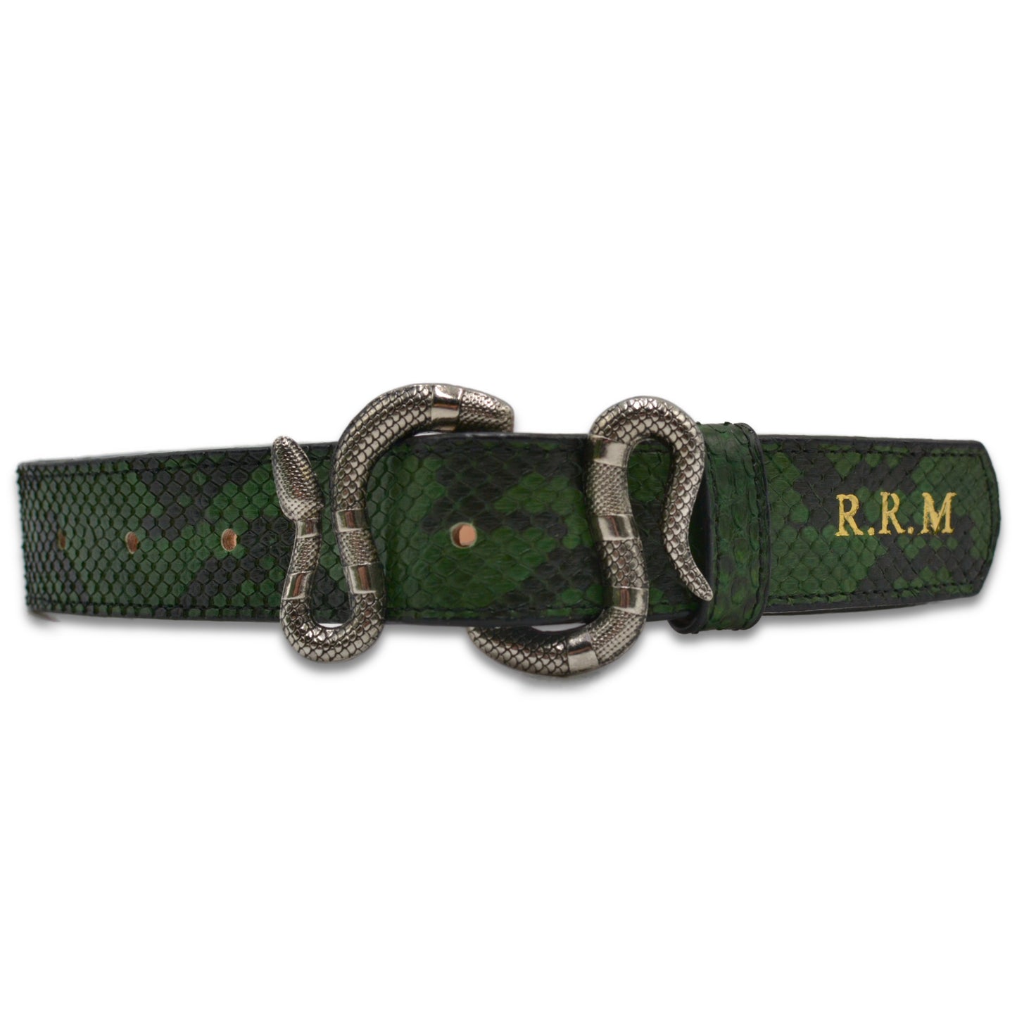 CINTURON DE SERPIENTE PITON ESCAMA CHICA VERDE - CVP19