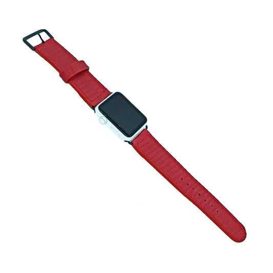 CORREA PARA RELOJ EN MANO EN PIEL GENUINA DE LIZARD ROJO - CDW102