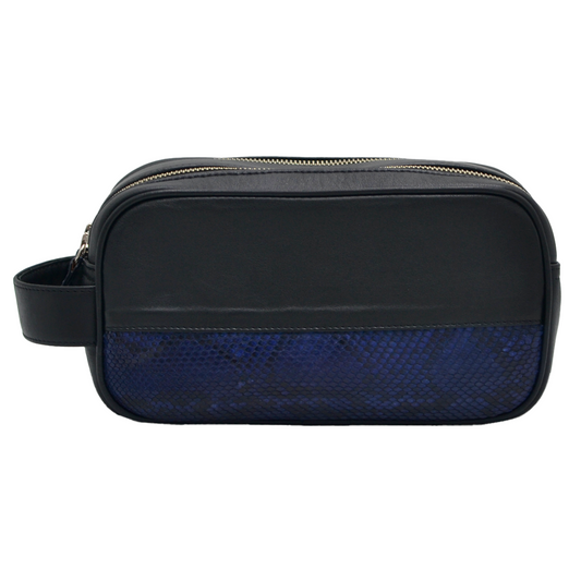 NECESER DE PIEL EXÓTICA DE PITÓN AZUL- WSO948V