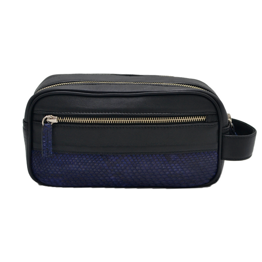 NECESER DE PIEL EXÓTICA DE PITÓN AZUL- WSO948V