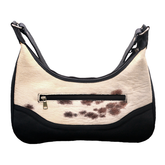 BOLSA EN PIEL GENUINA DE RES NEGRO Y PIEL DE VACA - VQT7O63