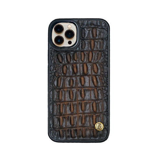 FUNDA / CASE / CARCASA PARA CELULAR EN PIEL /CUERO EXÓTIC DE PIEL GRABADA DE COCODRILO- GCF110B