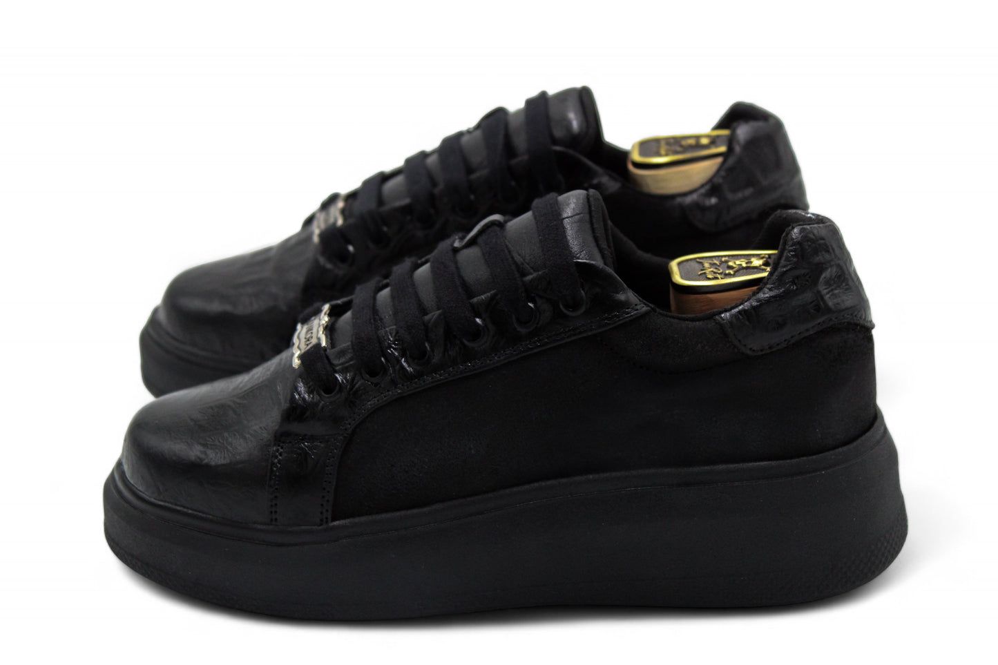 TENIS SNEAKERS MOD. RIVER - COCODRILO ARGENTINO, BISONTE Y GAMUZA CAFÉ RENOVADO 2.0 - ITEH8NK
