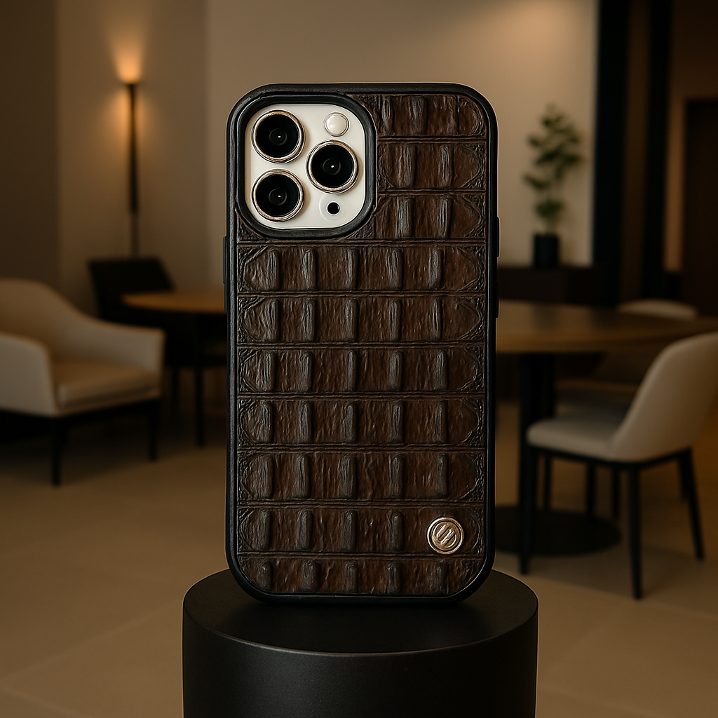 FUNDA / CASE / CARCASA PARA CELULAR EN PIEL /CUERO EXÓTIC DE PIEL GRABADA DE COCODRILO- GCF110B