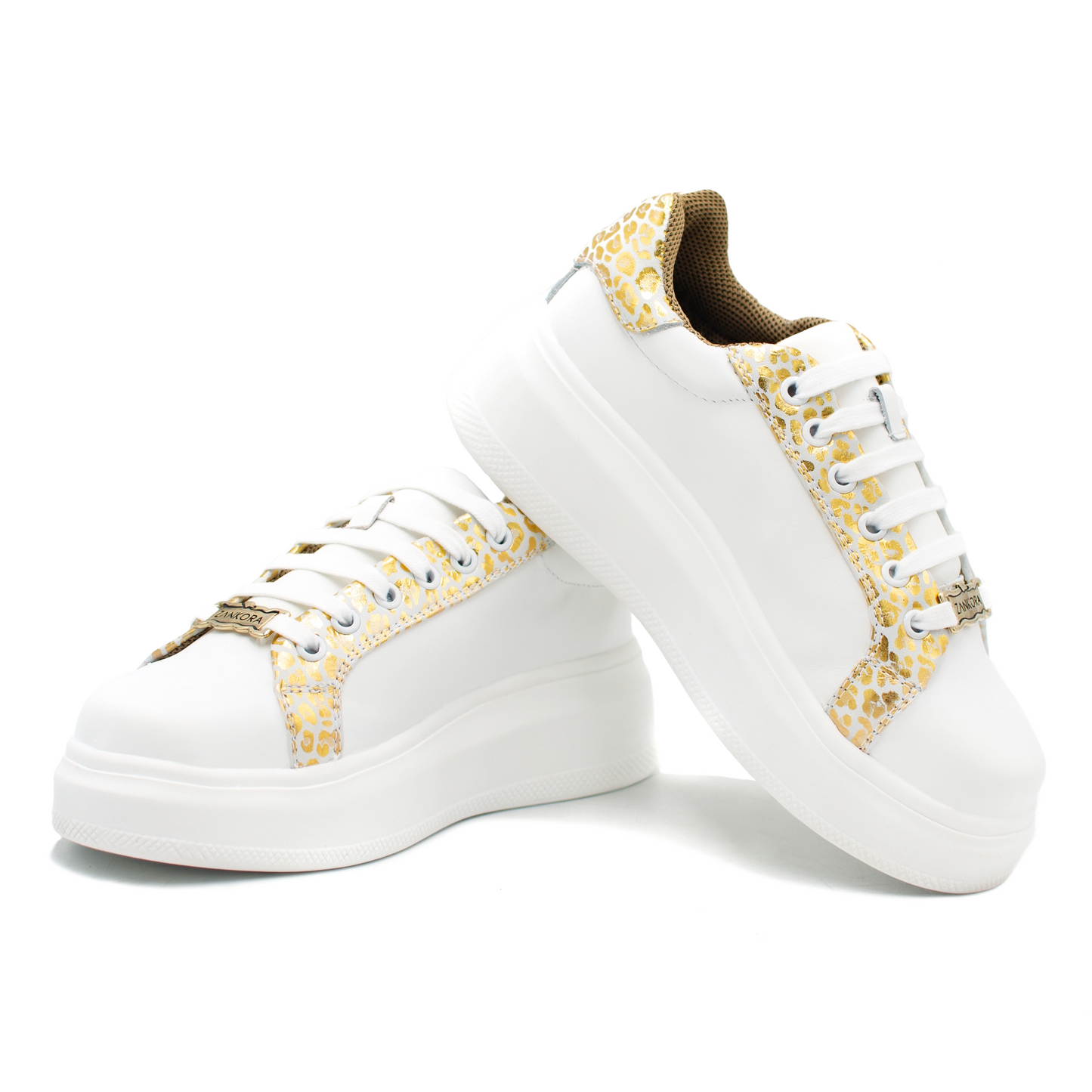 TENIS SNEAKER PARA DAMA EN PIEL CABRA LÍNEA "COLORS" CON PIEL DE BECERRO BLANCO - POW093J