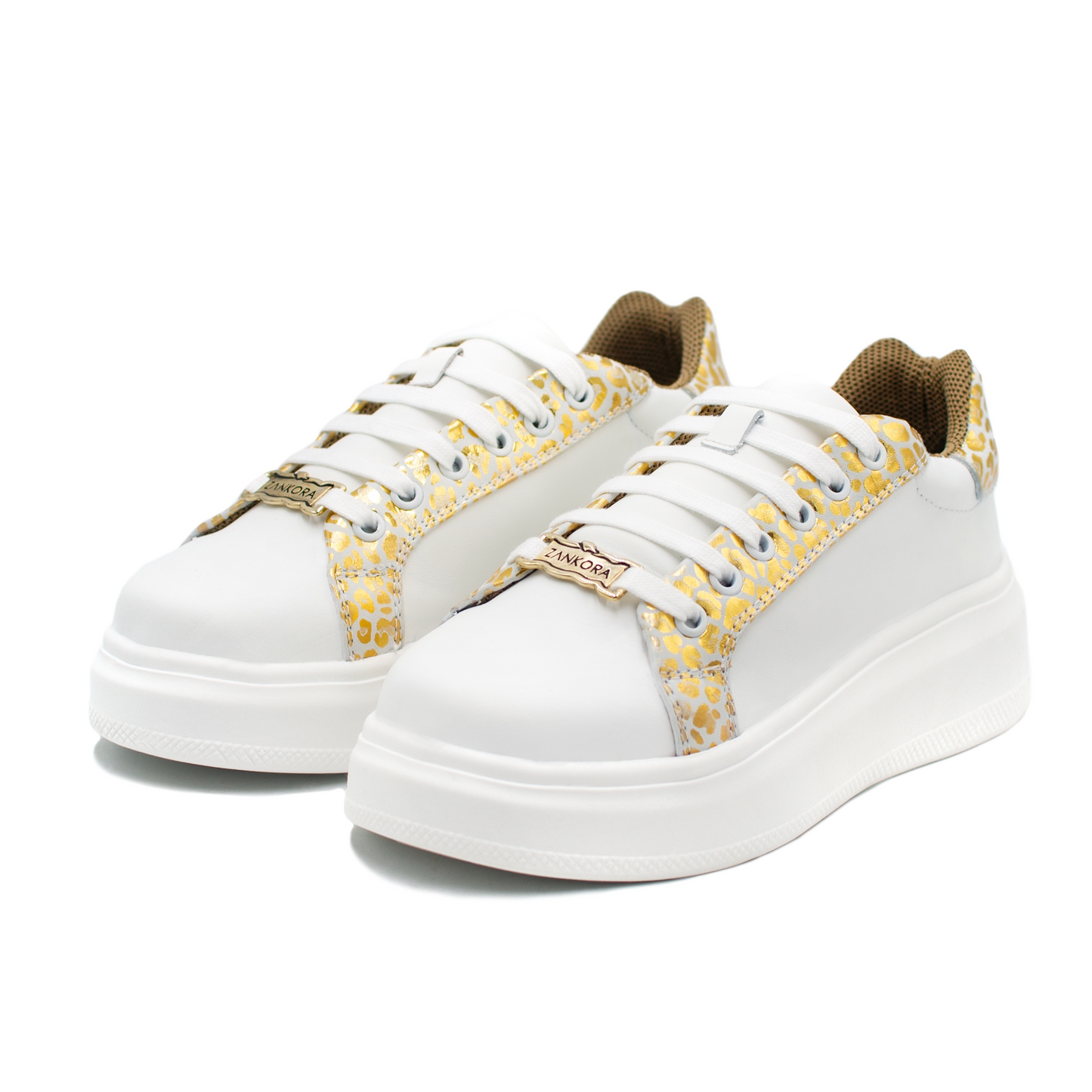 TENIS SNEAKER PARA DAMA EN PIEL CABRA LÍNEA "COLORS" CON PIEL DE BECERRO BLANCO - POW093J