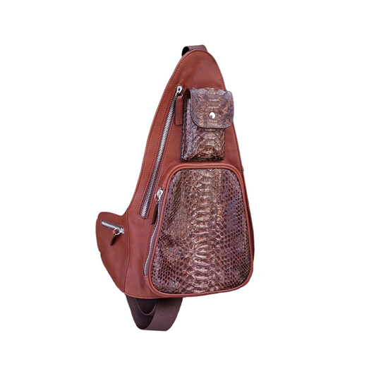 PECHERA PARA CABALLERO EN PIEL EXÓTICA DE PITÓN CON BECERRO - PCH853P