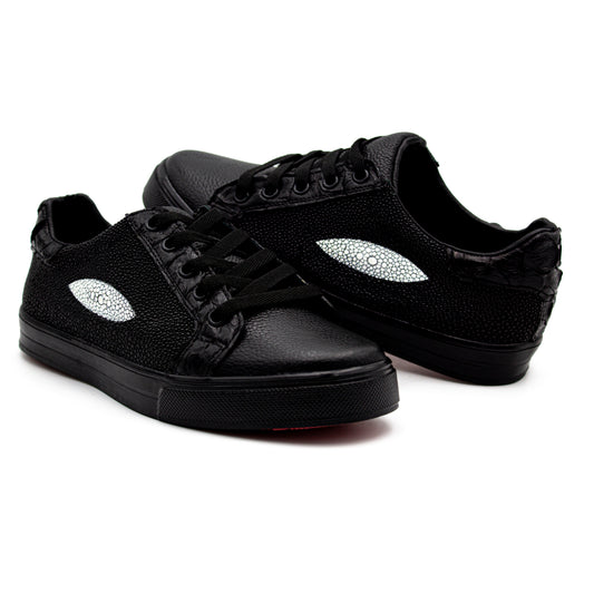 TENIS SNEAKERS DE TERNERA CON MANTARRAYA Y SERPIENTE PITÓN (PARA NIÑO) - MPN28RG