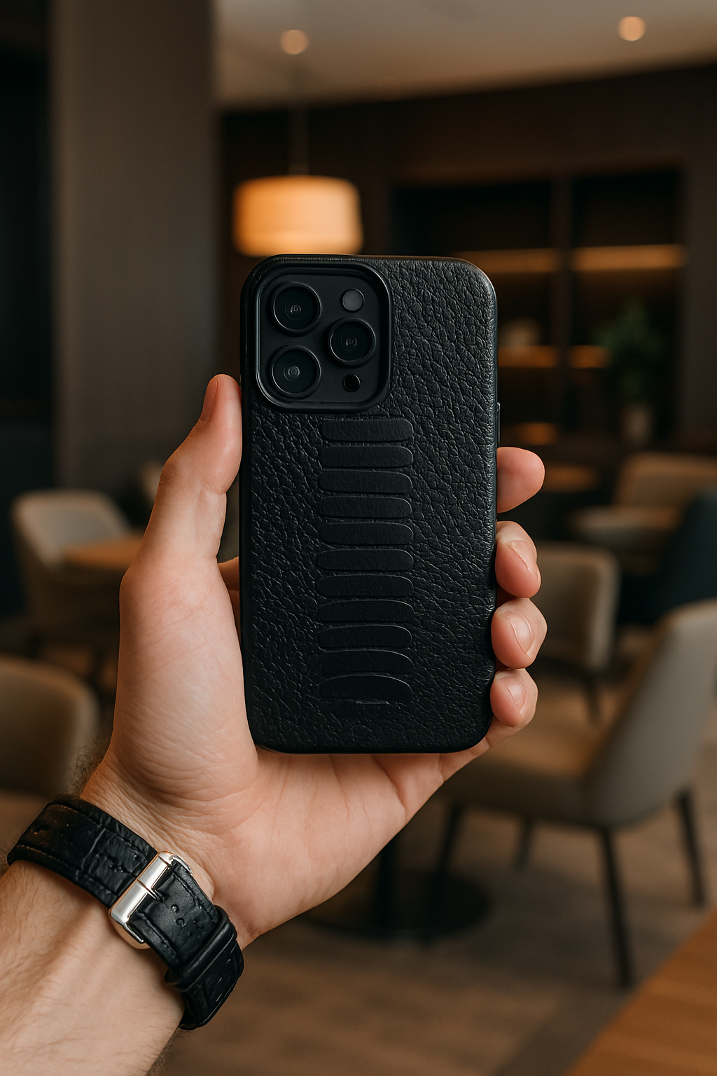 FUNDA / CASE / CARCASA PARA CELULAR EN PIEL / CUERO GRABADO DE PATA DE AVESTRUZ - HBY948L