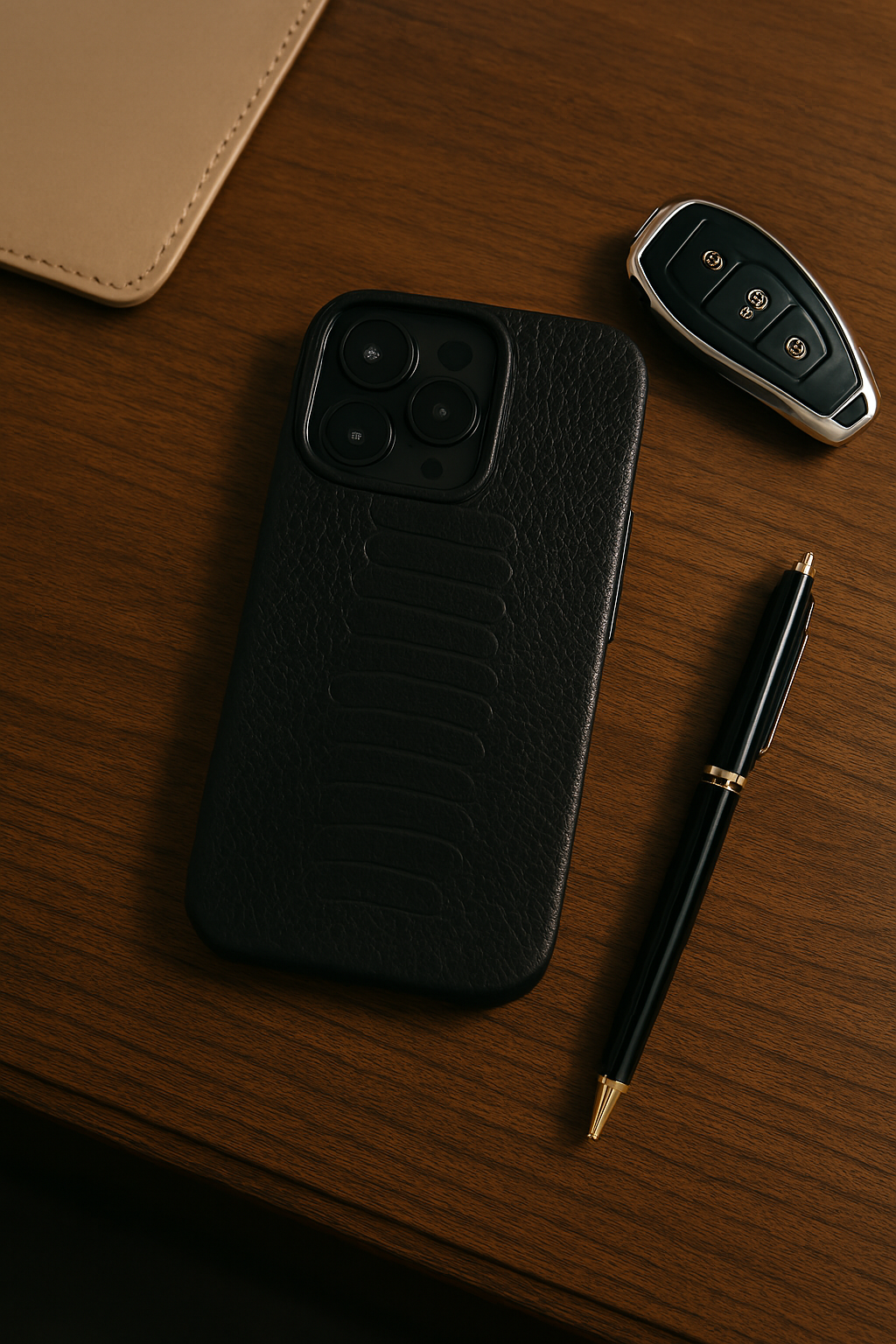 FUNDA / CASE / CARCASA PARA CELULAR EN PIEL / CUERO GRABADO DE PATA DE AVESTRUZ - HBY948L