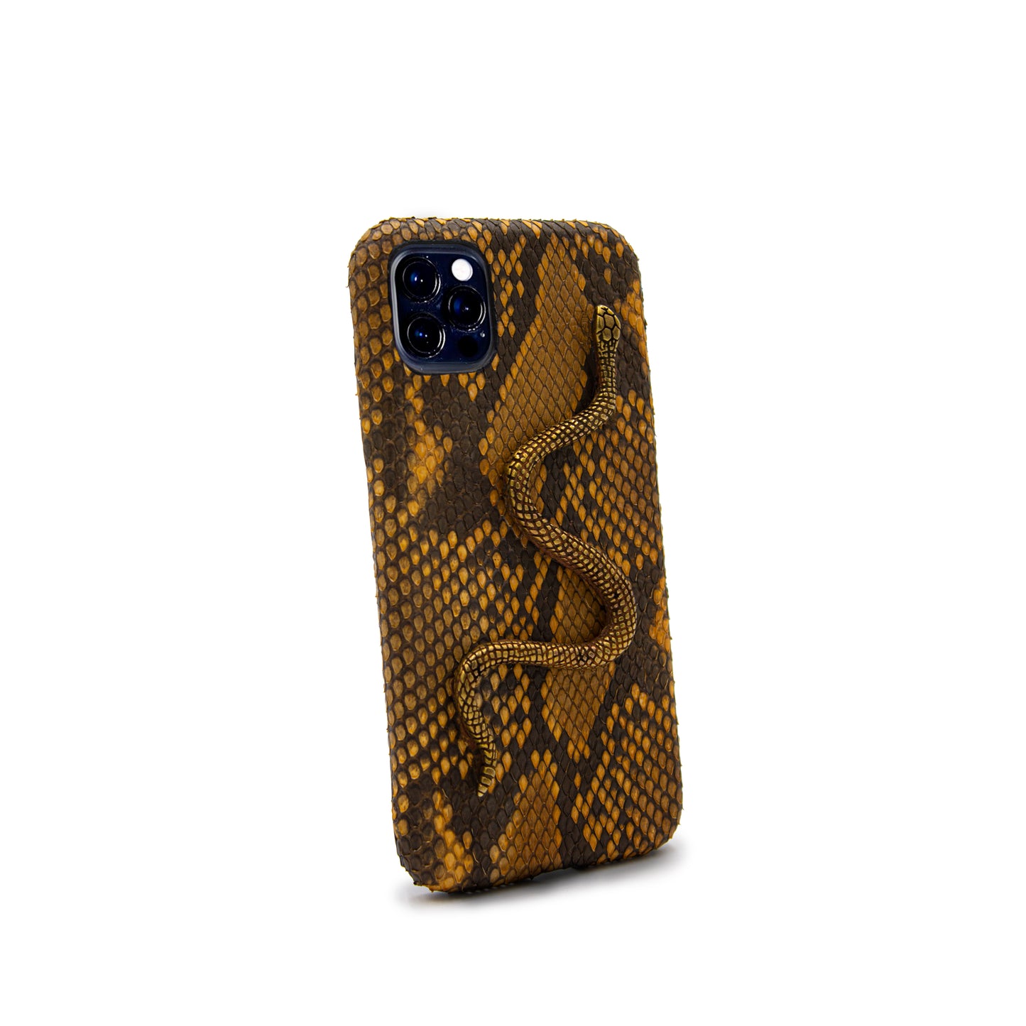 FUNDA / CASE / CARCASA PARA CELULAR EN PIEL / CUERO EXÓTIC DE SERPIENTE PITÓN CORTE BELLY (PANZA) + DIJE Ó HERRAJE- RSZ312T