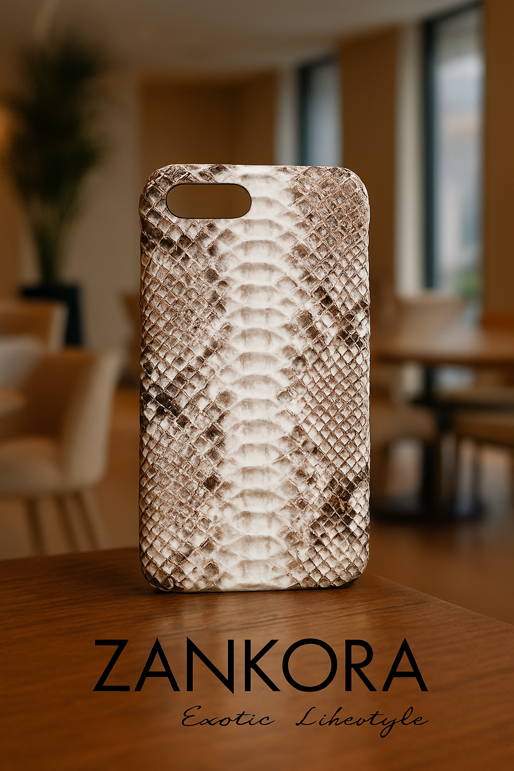 FUNDA / CASE / CARCASA PARA CELULAR EN PIEL / CUERO EXÓTIC DE SERPIENTE PITÓN CORTE BACK (LOMO) - FQA012K