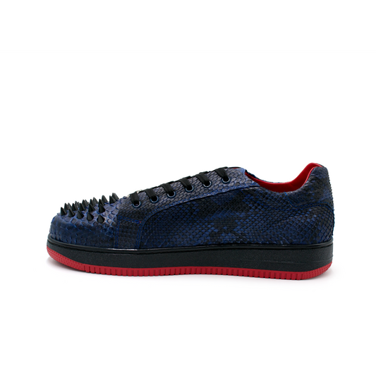 TENIS SNEAKERS COMPLETAMENTE EN PIEL DE PITON AZUL - WLO023K