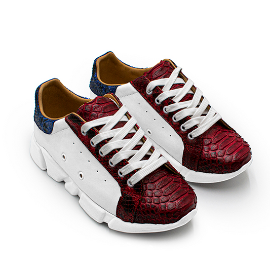 TENIS SNEAKERS DE BECERRO Y PITÓN - SRNN857H
